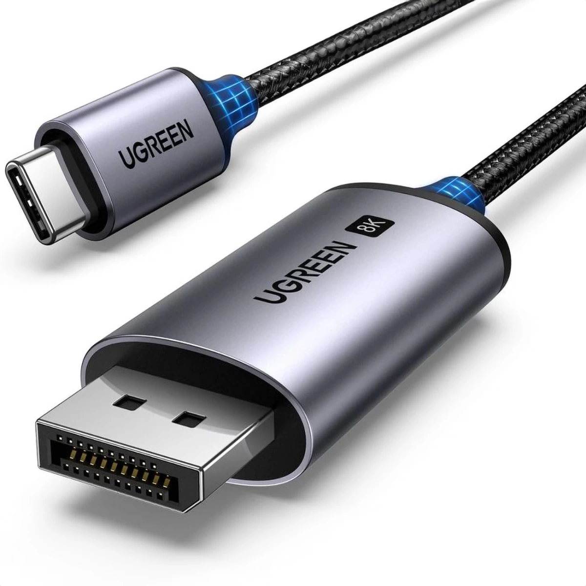 Usb-c - Displayport 8k Hdr Hdcp2.3 Earc Vaizdo Kabelis 3 M Pilkos Spalvos