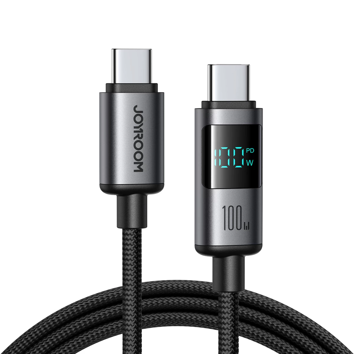 Usb-c Ekrano Kabelis 100w 1,2 M - Juodas