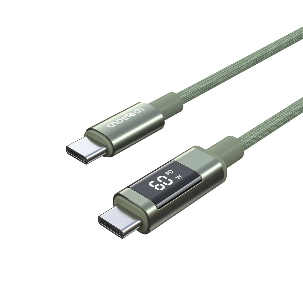 Usb-c Ekrano Kabelis Pd 60 W 1,2 M - žalias
