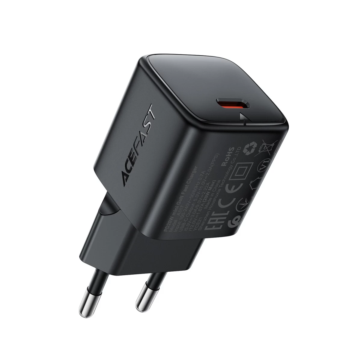 Usb-c Gan Pd 20 W Tinklinis įkroviklis – Juodas