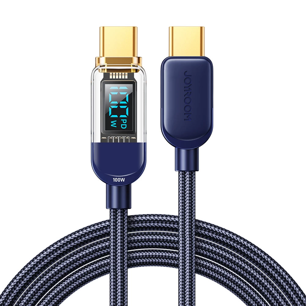 Usb-c Greitojo įkrovimo Ir Duomenų Perdavimo Kabelis 100 W 1,2 M Mėlynas