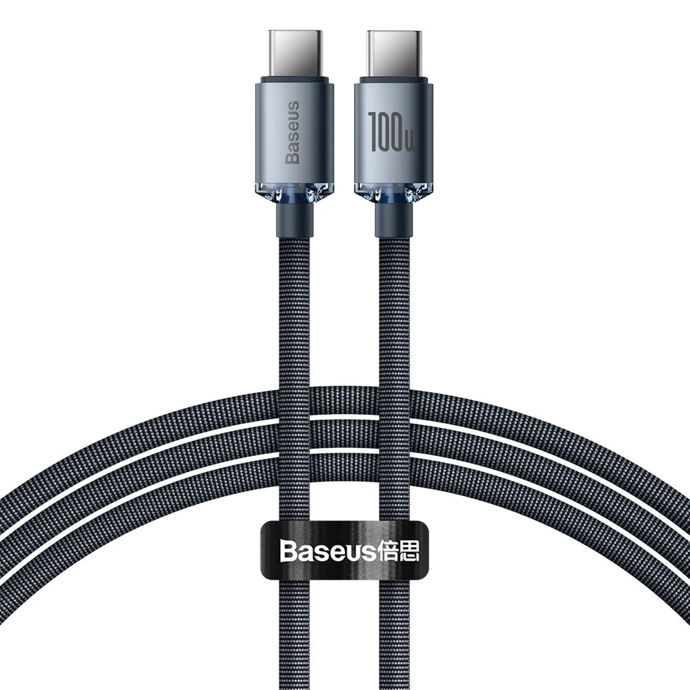 Usb-c Greitojo įkrovimo Ir Duomenų Perdavimo Kabelis Usb-c 100w 1,2 M Juodas