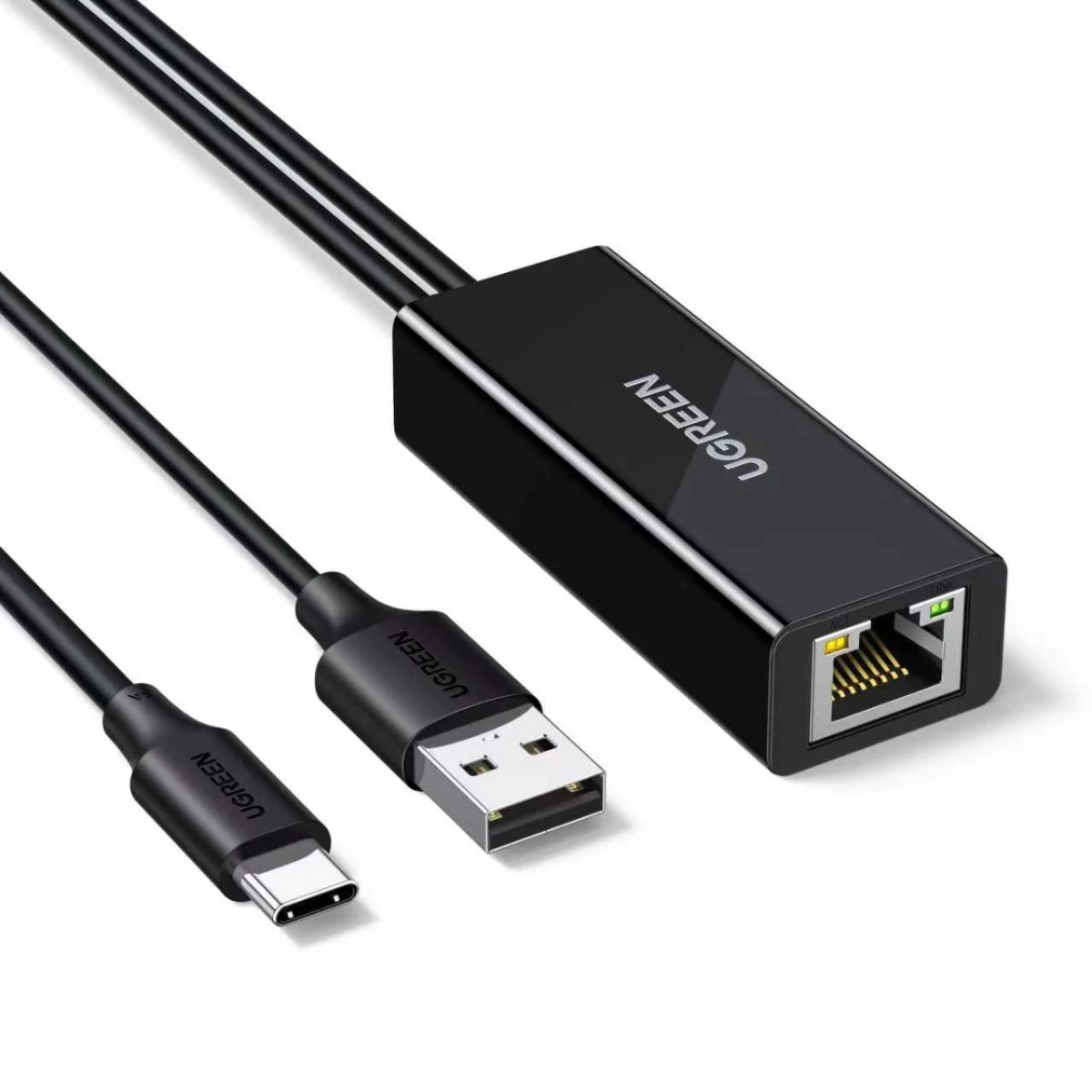 Usb-c Ir Rj45 10/100 Mbps Išorinio Tinklo Adapteris - Juodas