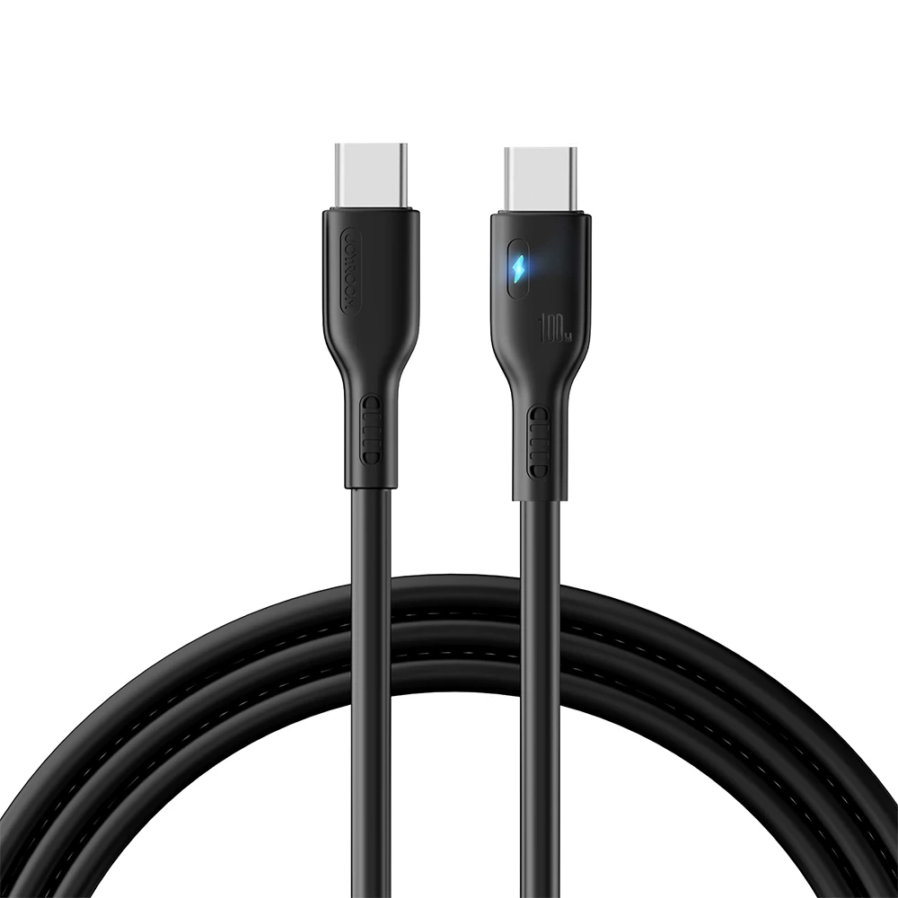 Usb-c Kabelis Su Led 100w 2 M Juodas