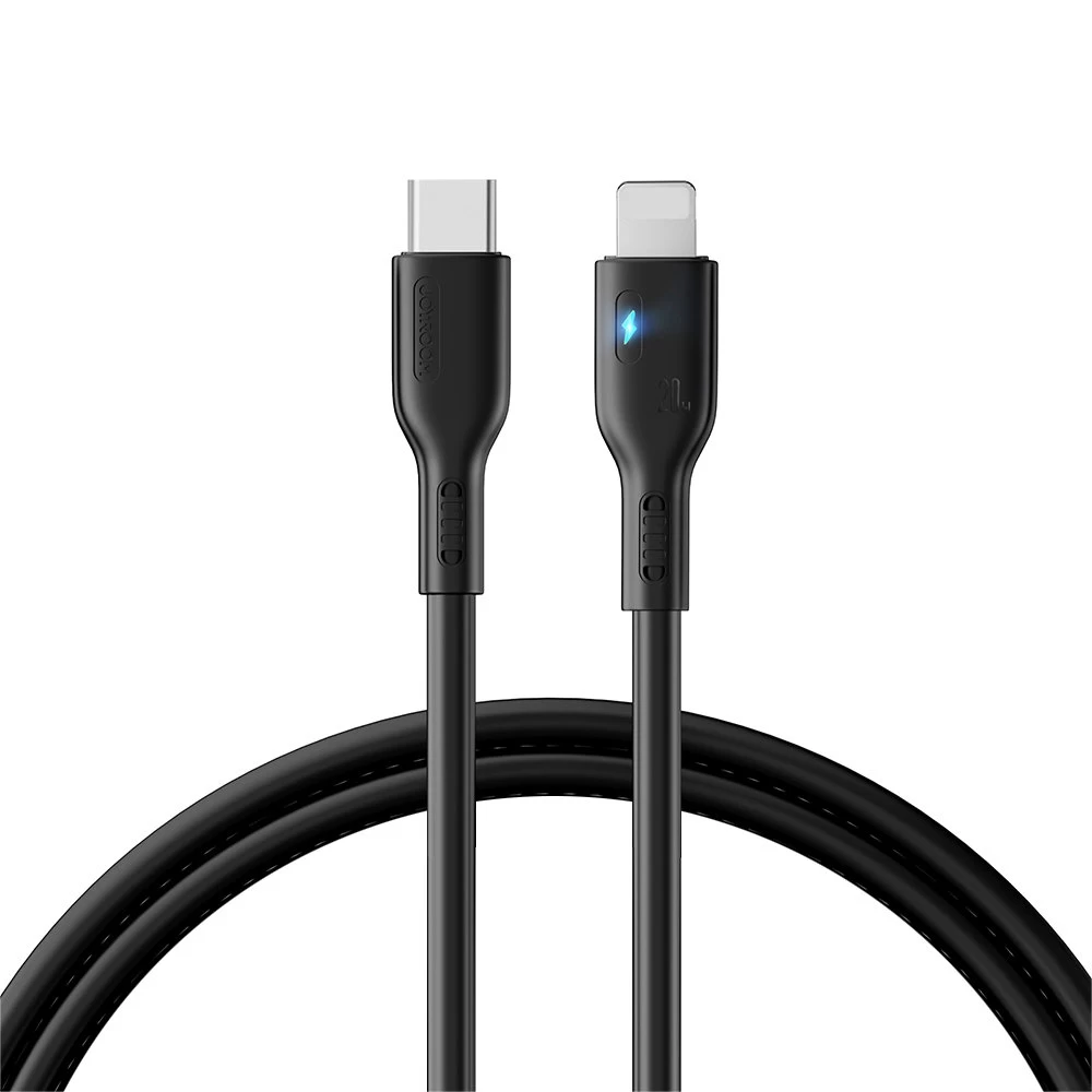 Usb-c - lightning 20w iphone Kabelis Su Led Indikatoriumi 2 M Juodas