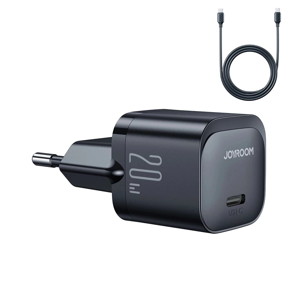 Usb-c Pd 20w Tinklo įkroviklis + Usb-c Kabelis Jr-tcf02 Juodas