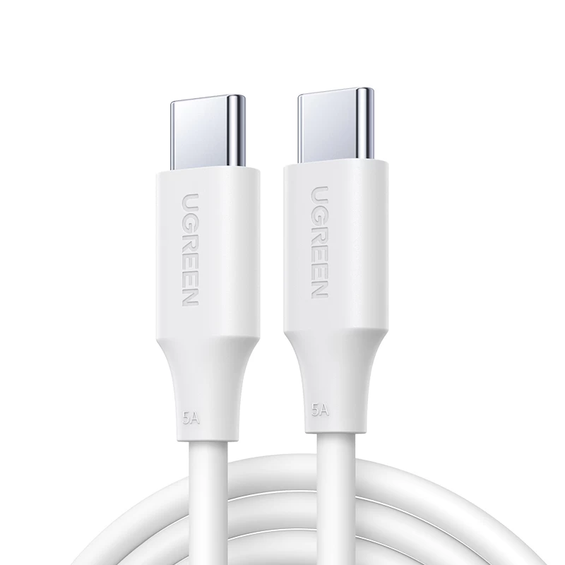 Usb-c Pd Qc 100w 5a 480mbps Kabelis 2 M Baltas