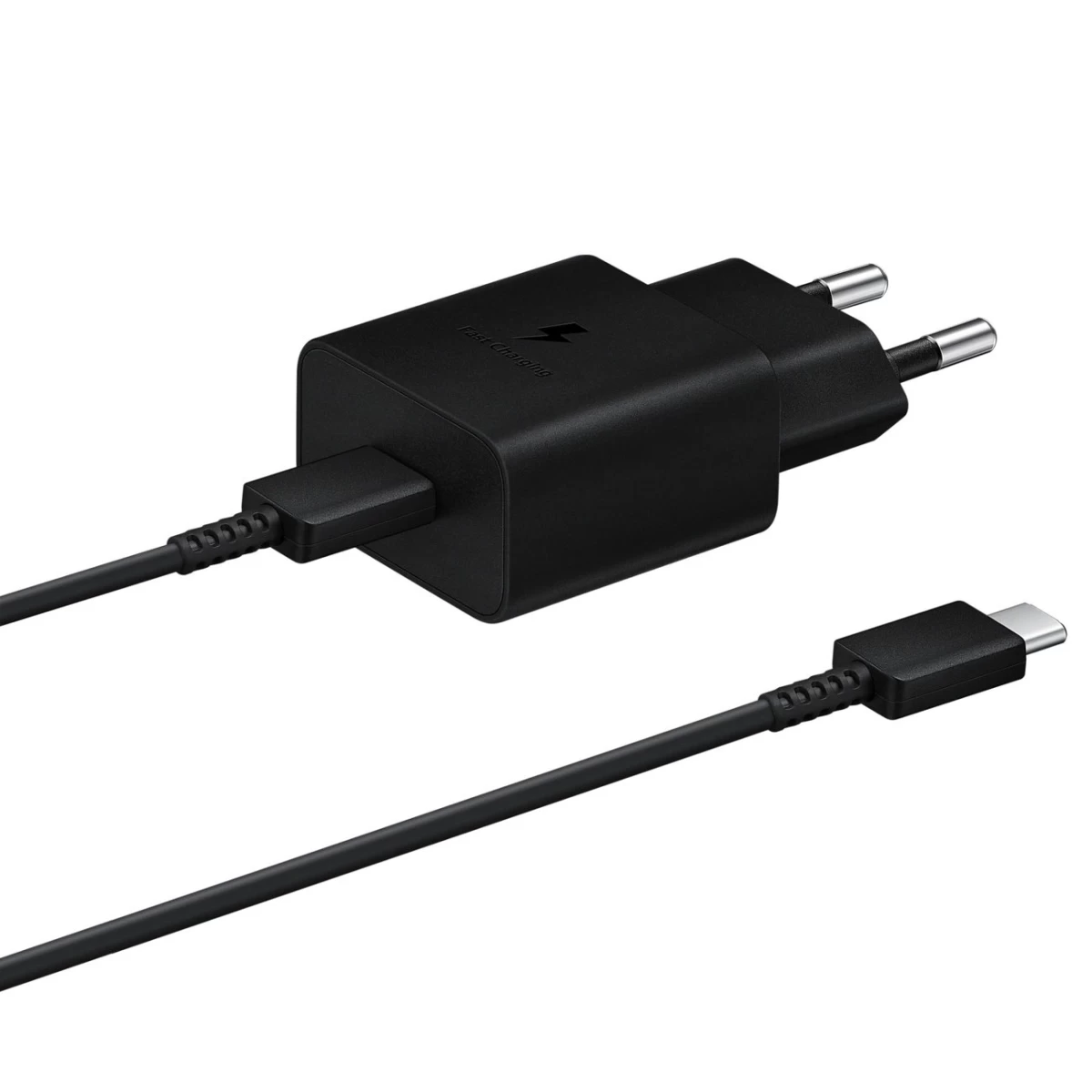 Usb-c Tinklo įkroviklis 15w Pd Afc + Usb-c Kabelis, Juodas