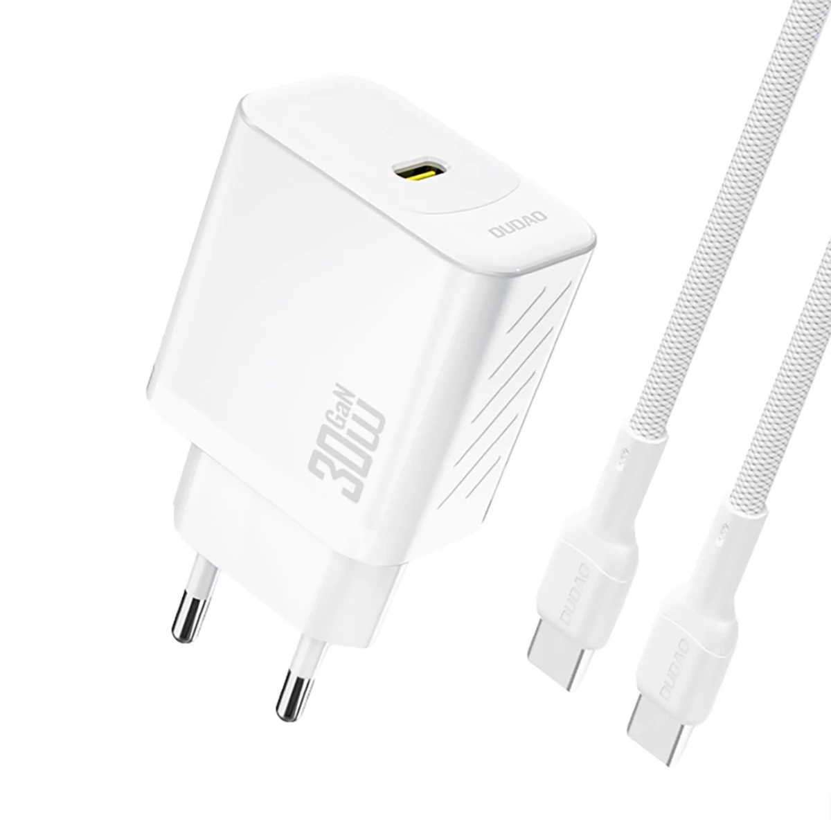 Usb-c Tinklo įkroviklis Su Usb-c Gan Pd 30 W Kabeliu - Baltas