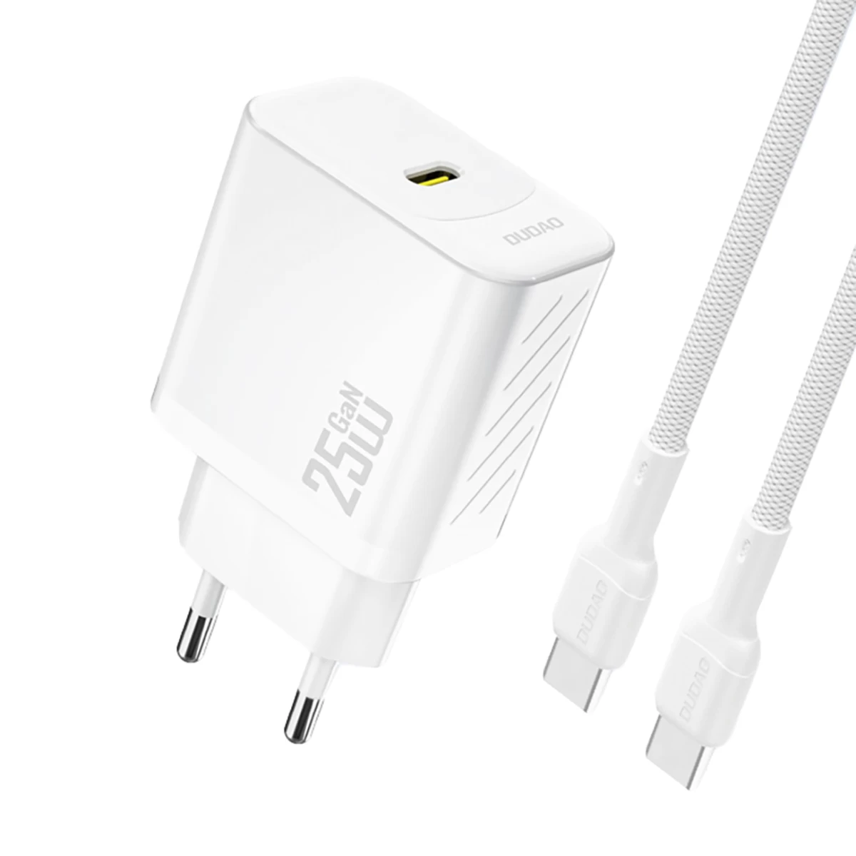 Usb-c Tinklo įkroviklis Su Usb-c Gan Pd Kabeliu 25 W - Baltas