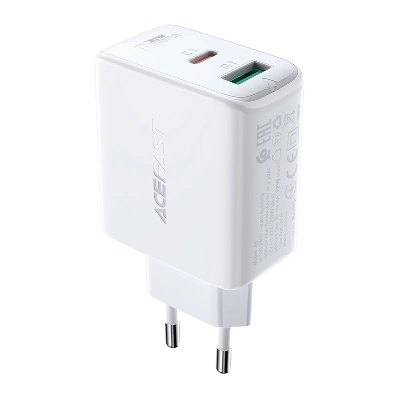 Usb-c Usb 32w Pps Pd Qc 3.0 Afc Fcp Tinklo įkroviklis, Baltas