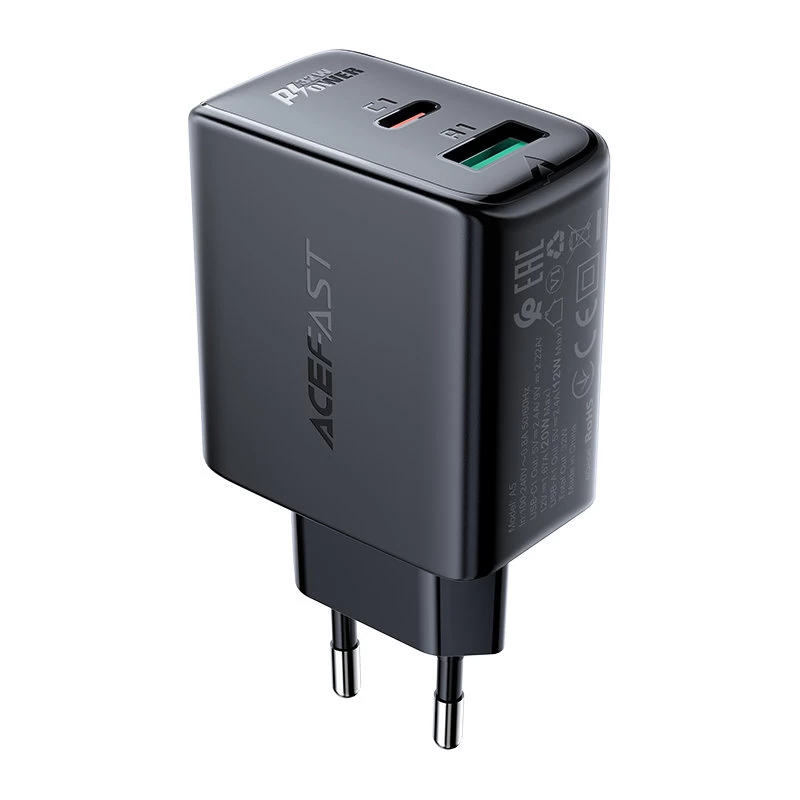 Usb-c Usb 32w Pps Pd Qc 3.0 Afc Fcp Tinklo įkroviklis Juodas