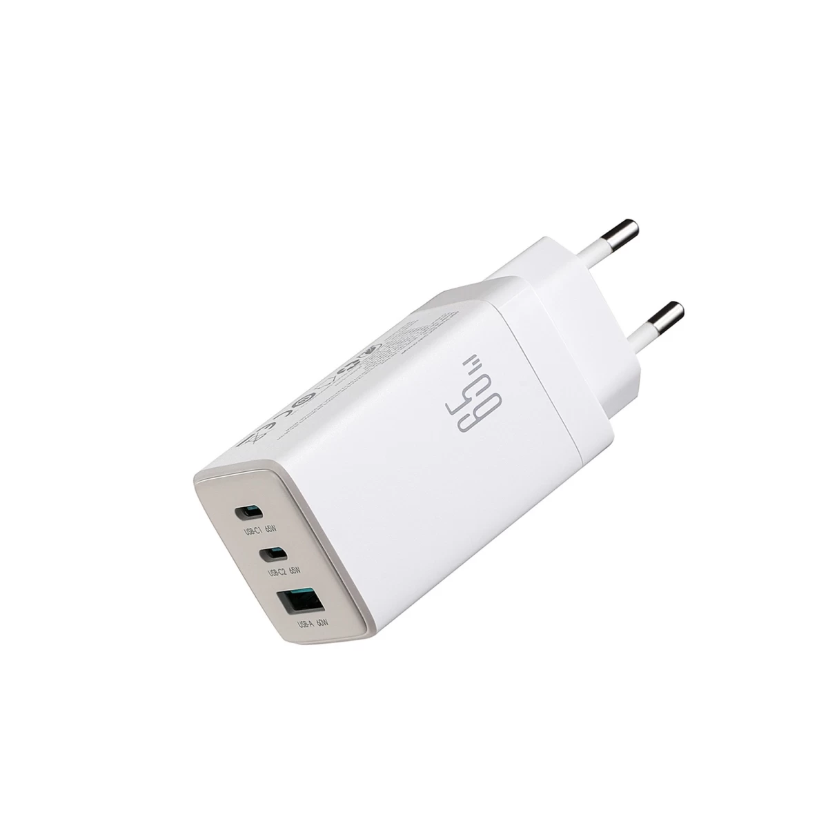 Usb-c Usb-a Gan 65 W Tinklo įkroviklis Su 100 W Usb-c 1,2 M Kabeliu - Baltas