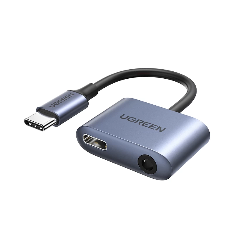 Usb-c - Usb-c + Mini Jack 3,5 Mm Garso Adapteris - Pilkas Usb-c - Usb-c + Mini Jack 3,5 Mm Garso Adapteris - Pilkas