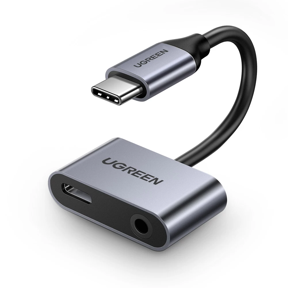 Usb-c (vyriškas) - Mini Lizdas 3,5 Mm / Usb-c (moteriškas) Dviejų Prievadų Garso Adapteris - Pilkas Usb-c (vyriškas) - Mini Lizdas 3,5 Mm / Usb-c (moteriškas) Dviejų Prievadų Garso Adapteris - Pilkas