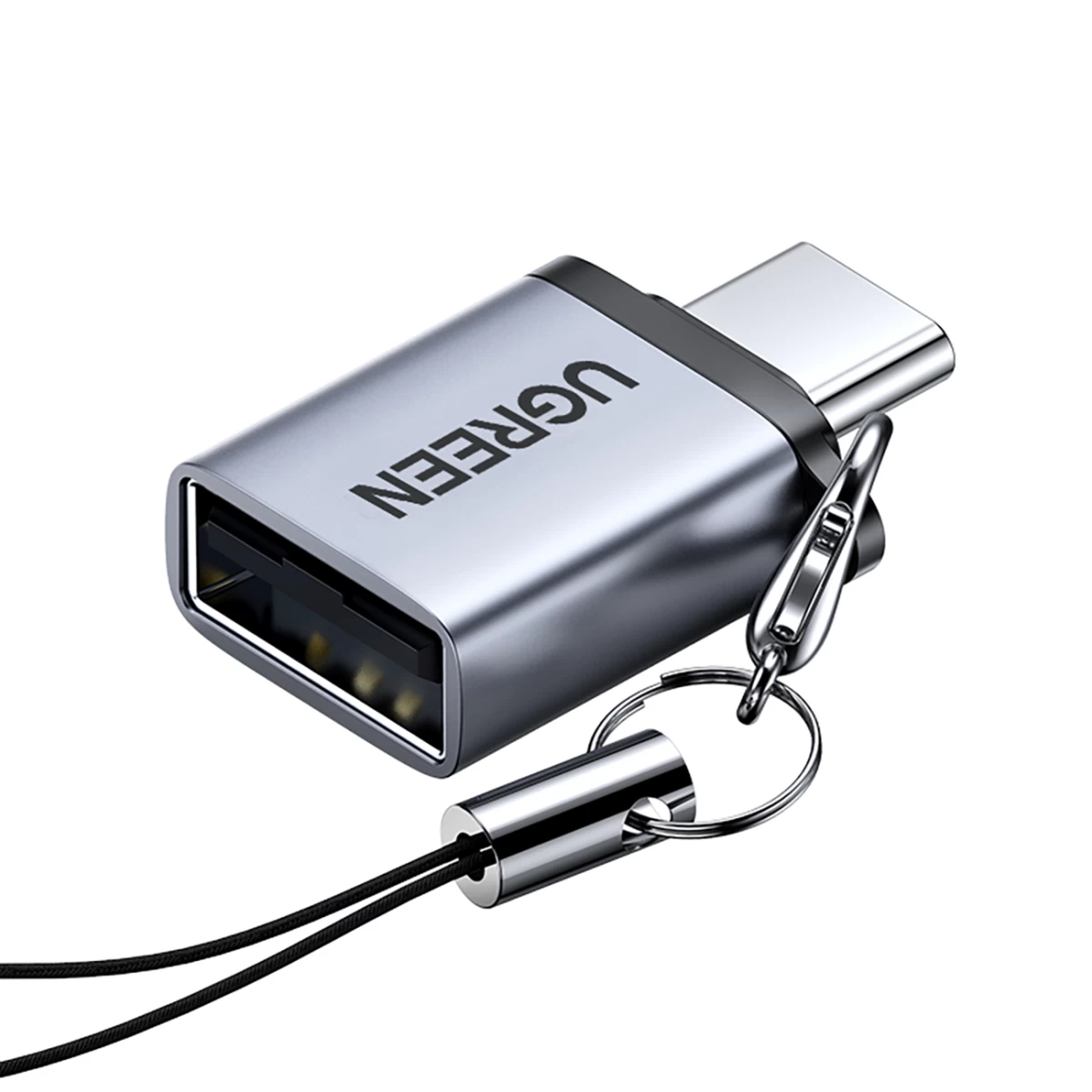 Usb-c (vyriškos Lyties) - Usb-a 3.0 (moteriškos Lyties) Adapteris Su Dirželiu - Pilkos Spalvos Usb-c (vyriškos Lyties) - Usb-a 3.0 (moteriškos Lyties) Adapteris Su Dirželiu - Pilkos Spalvos