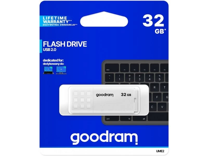 USB flash drive GoodRam UME2 UME2-0320W0R11 (32GB; USB 2.0; white color)