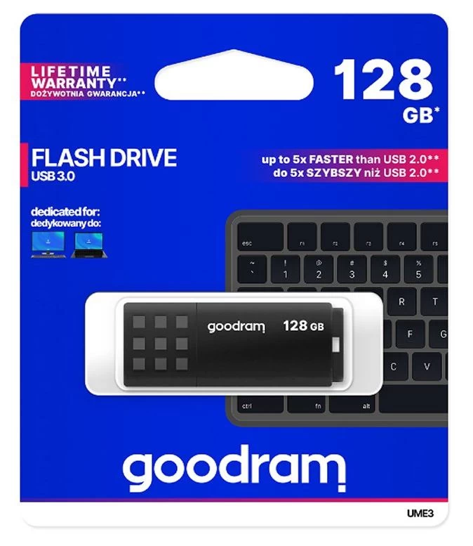 USB flash drive GoodRam UME3 UME3-1280K0R11 (128GB; USB 3.0; black color)