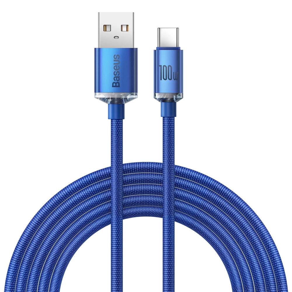 Usb Ir Usb-c Greitojo įkrovimo Ir Duomenų Perdavimo Kabelis 2 M Mėlynas