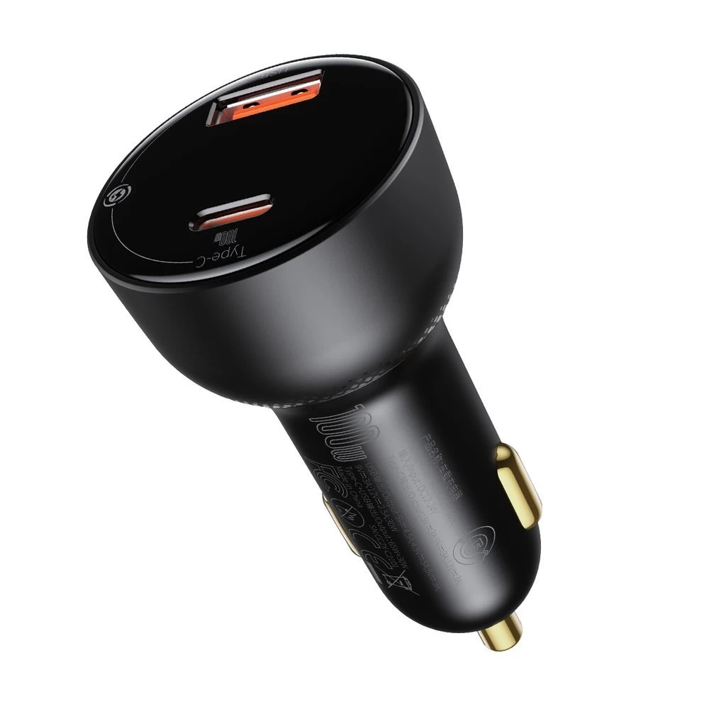 Usb / Usb-c Greitasis Automobilinis įkroviklis Pps Qc Pd 100w Juodas