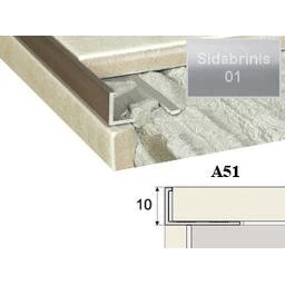 Užbaigimo profilis EFFECTOR A51, 300cm 10mm sidabrinė sp.
