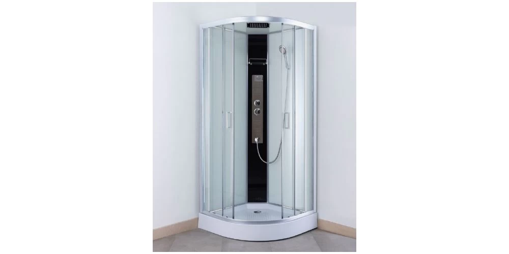 Uždara dušo kabina Roth Lucidus Round 90x90 cm su padėklu ir maišytuvu