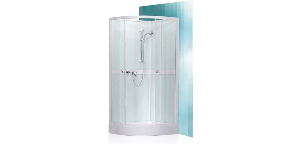 Uždara pusapvalė dušo kabina Roth Simple, 90x90 cm