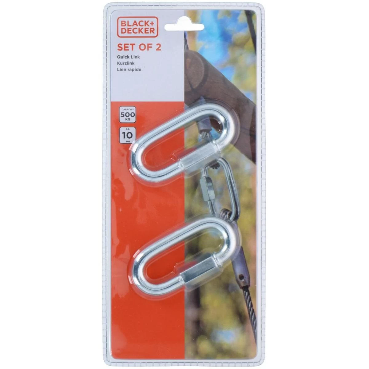 Užkabinamas Kabliukas Su Susukta Plienine Jungtimi 2 Vnt. Black + Decker