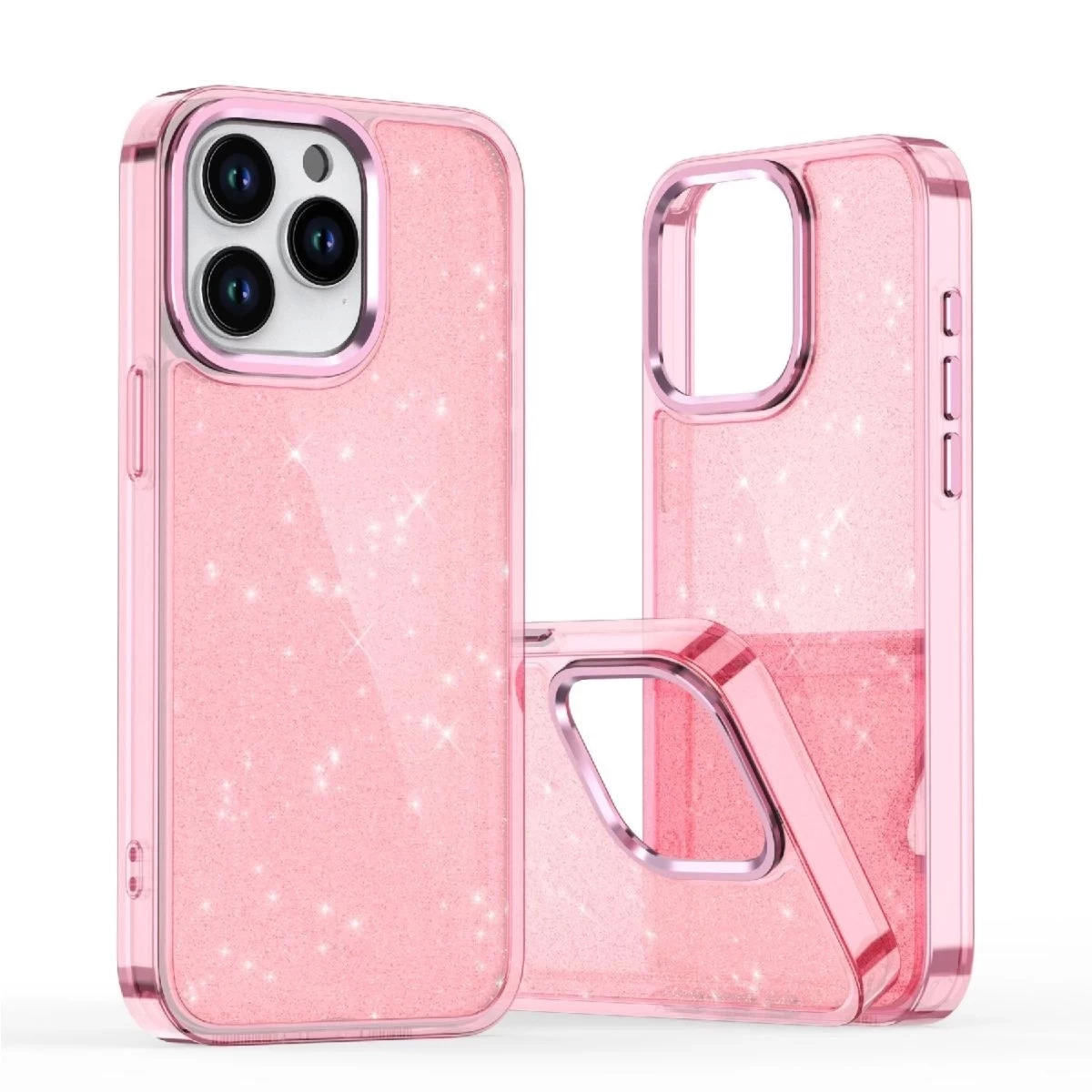 Užpakalinis Dangtelis iphone 16e Glitter Case - Rožinis