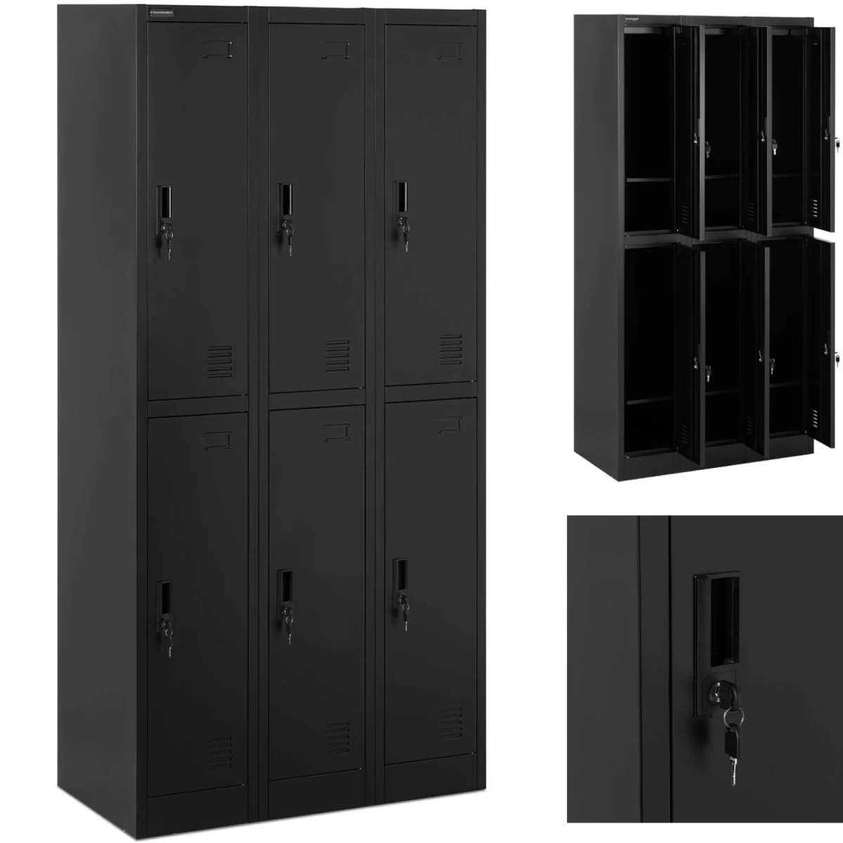 Užrakinama Metalinė Socialinė Spintelė - 6 Spintelės Užrakinama Metalinė Socialinė Spintelė - 6 Spintelės