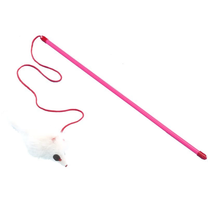VADIGRAN žaidimo lazdelė katėms su balta pele 45cm 3vnt, 14300