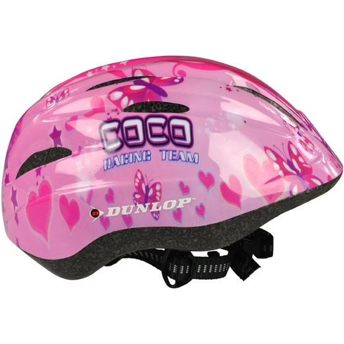 Vaikiškas Reguliuojamas Dviratininko šalmas Dunlop R. (48-52cm ) Rožinis