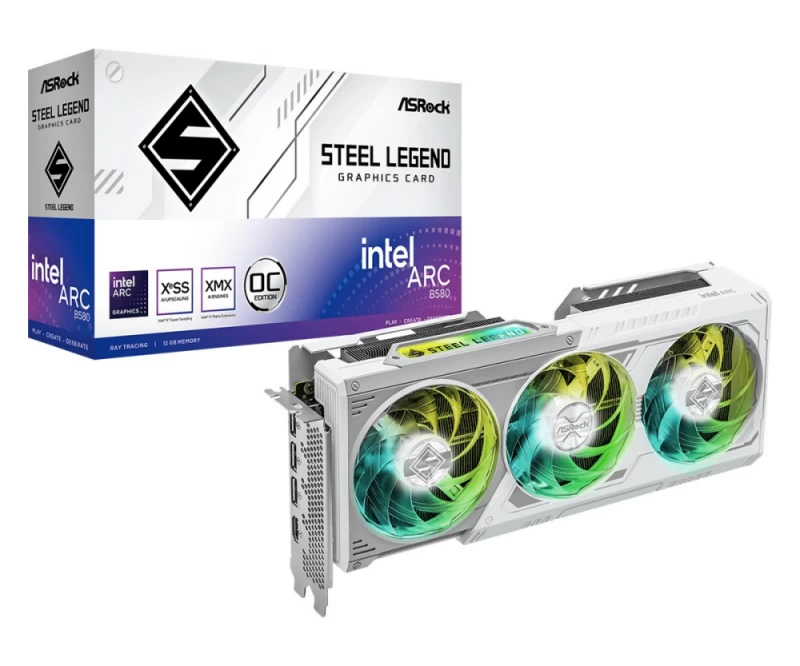 Vaizdo Plokštė Asrock B580 Steel Legend Oc 12gb Gddr6 (b580 Sl 12go)