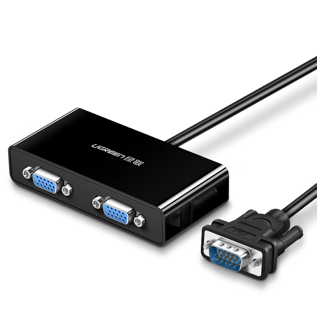Vaizdo Vga - 2x Vga Ekrano Daliklis, Juodas