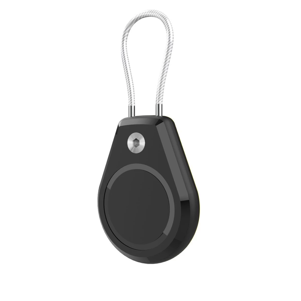 Vandeniui Atsparus Dėklas apple Airtag Lokatoriui Su Plieniniu Kabeliu - Juodas