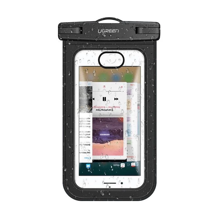 Vandeniui Atsparus Telefono Dėklas Iki 6,0&#039;&#039; Prie Baseino Ar Vandens Juodas