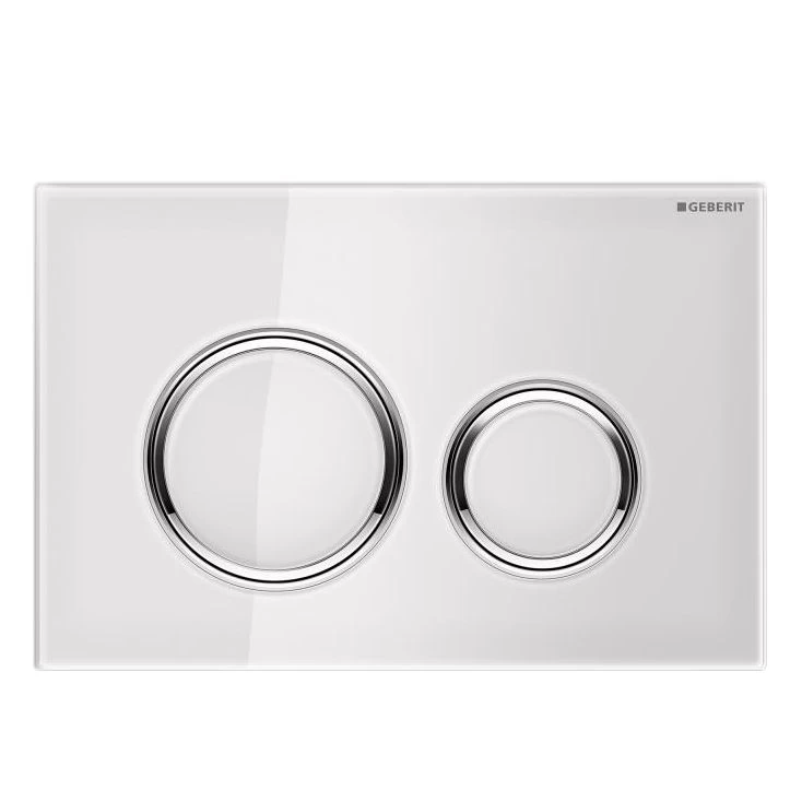 Vandens nuleidimo mygtukas Geberit Sigma 21, baltas-chromas 115884SI1