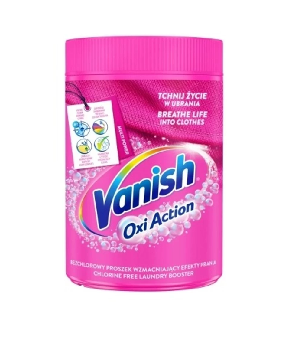 Vanish Oxi Action Rausvos Spalvos Audinių Dėmių šalinimo Milteliai 625g.