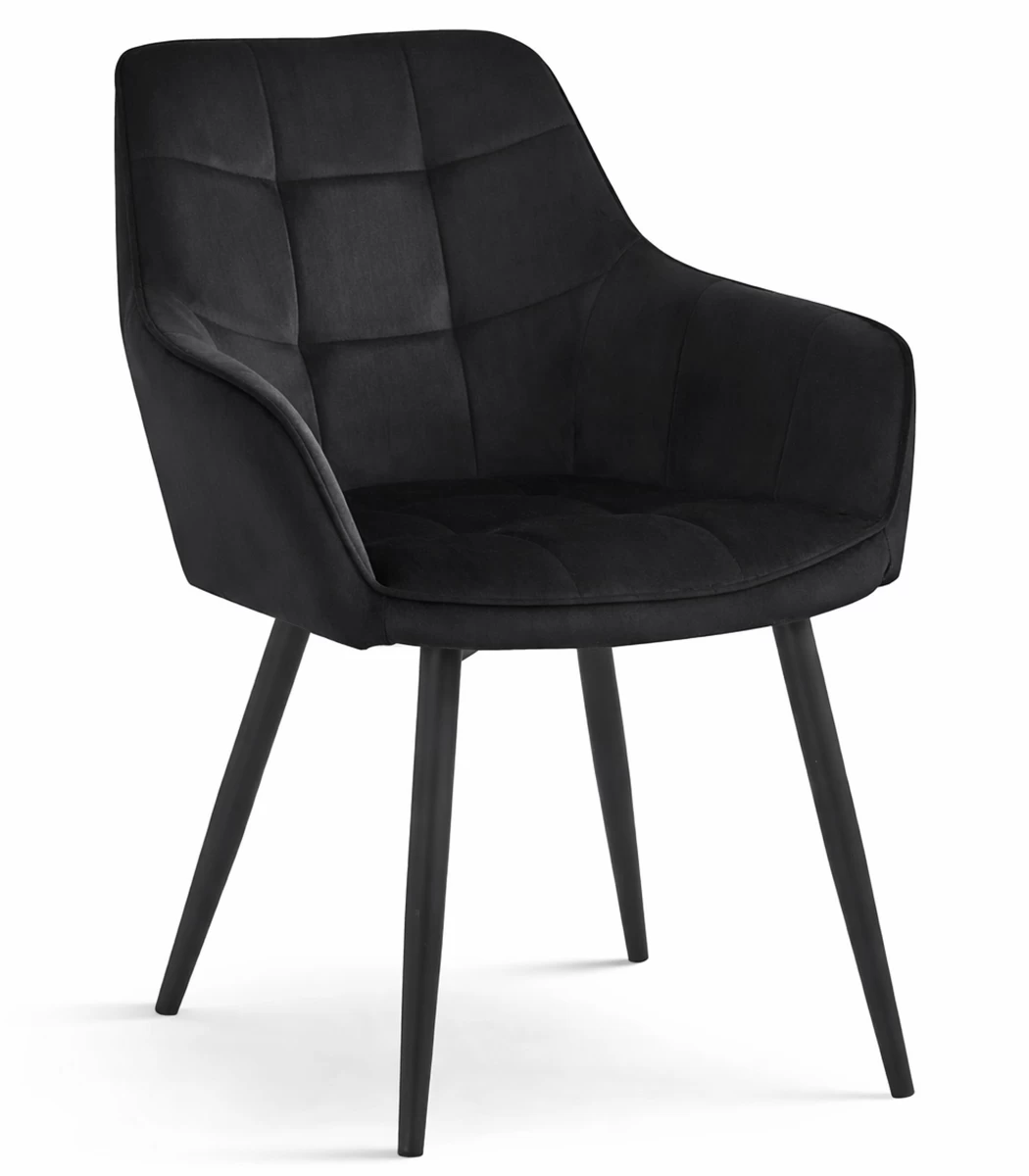 Varsi Kėdė - Juodas Aksomas / Juodos Kojos X 1