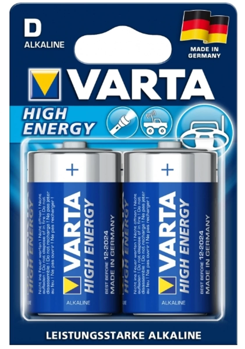 Varta Longlife Power, 1,5 V D Tipo Baterijos, 2 Vnt. (vokietijos Produktas).