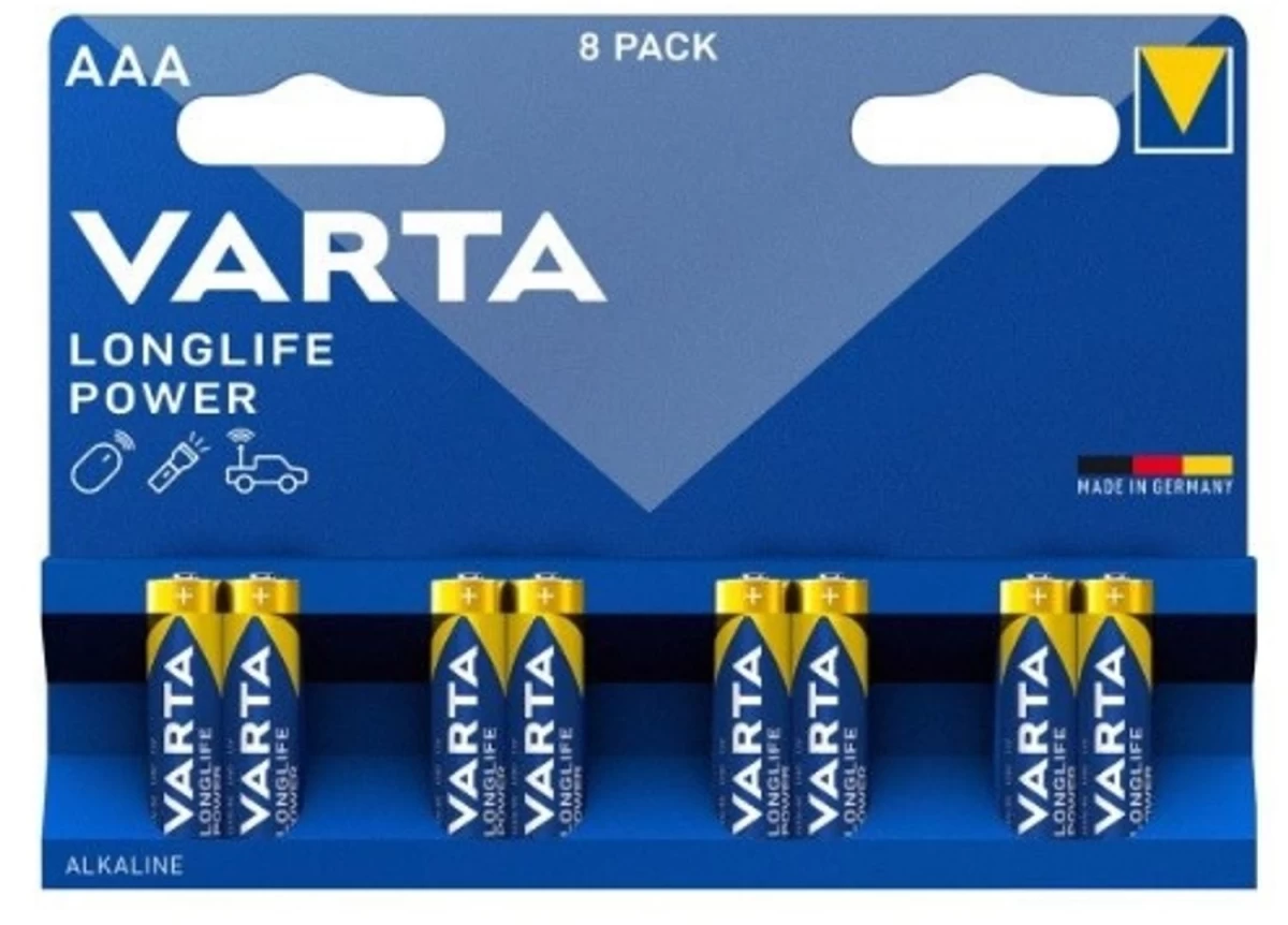 Varta Longlife Power Micro Aaa Baterija, 8 Pakuotės (vokietijos Produkta).