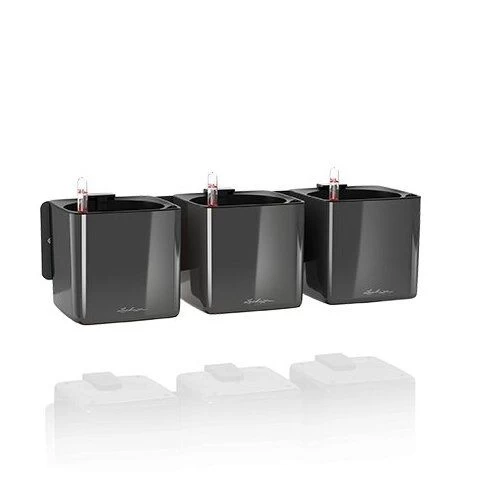 Vazonai Lechuza Cube Glossy, Pilka, 3 vnt. 13524
