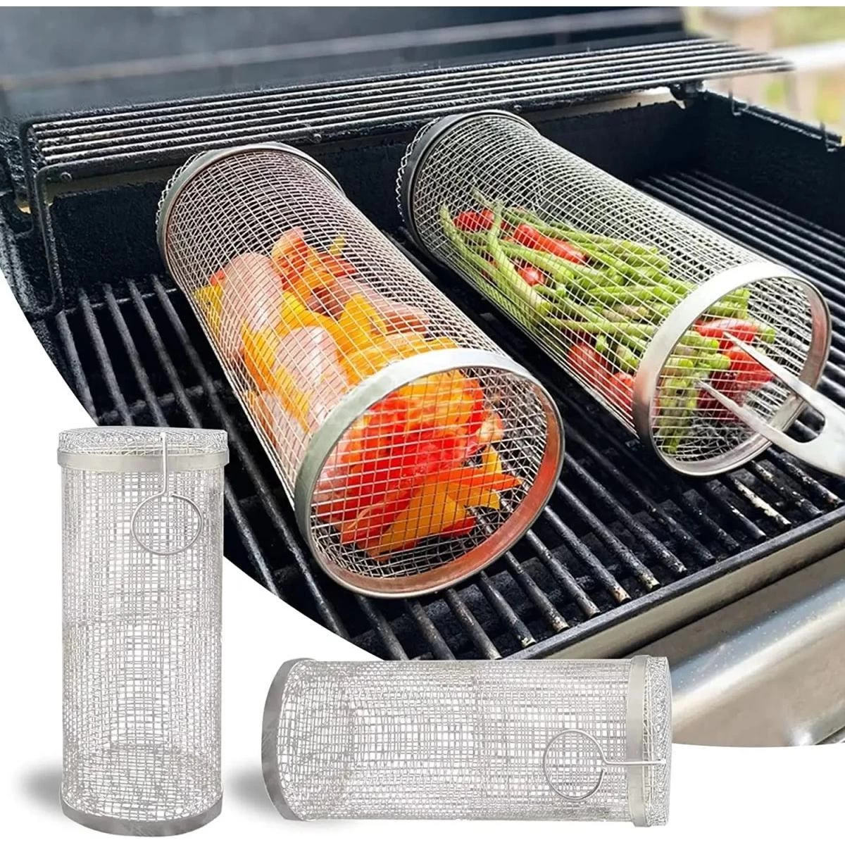 Vegetables Grilling Basket 9x9x20cm 2 Pakuotės