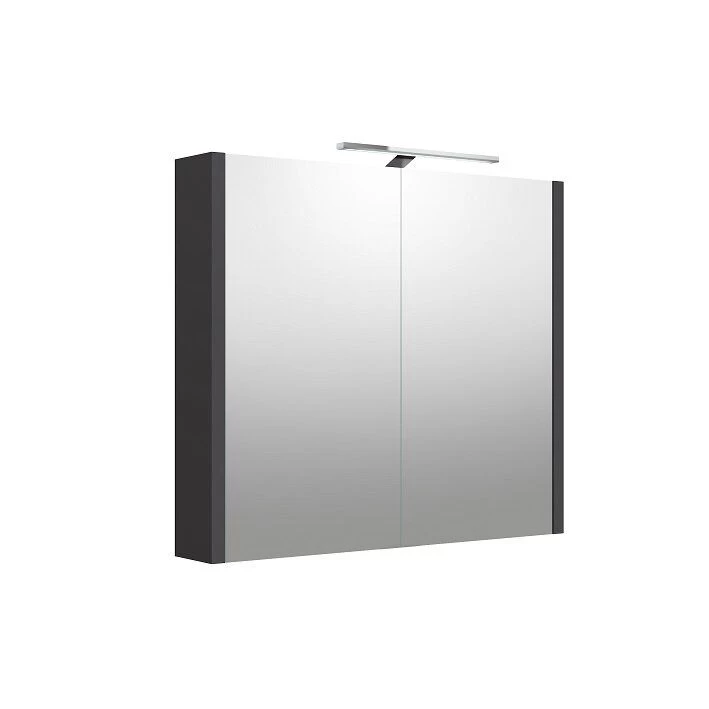 Veidrodinė spintelė su apšvietimu Kame Urban, LED, IP44, pilka matinė, 80 cm, 2002505