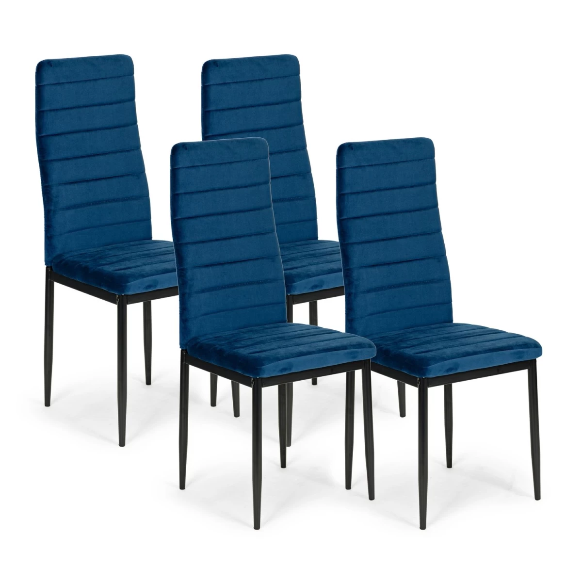 Velvet Blue Kėdės - 4 Vnt.