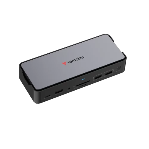 Verbatim 32174 CDS-15SSD USB-C Pro Jungčių stotelė 15 Ports, 256GB SSD, Pilka/Juoda
