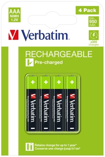 Verbatim 49514 Įkraunamos baterijos NiMH AAA HR03 950mAh (4 vnt pakuotėje)