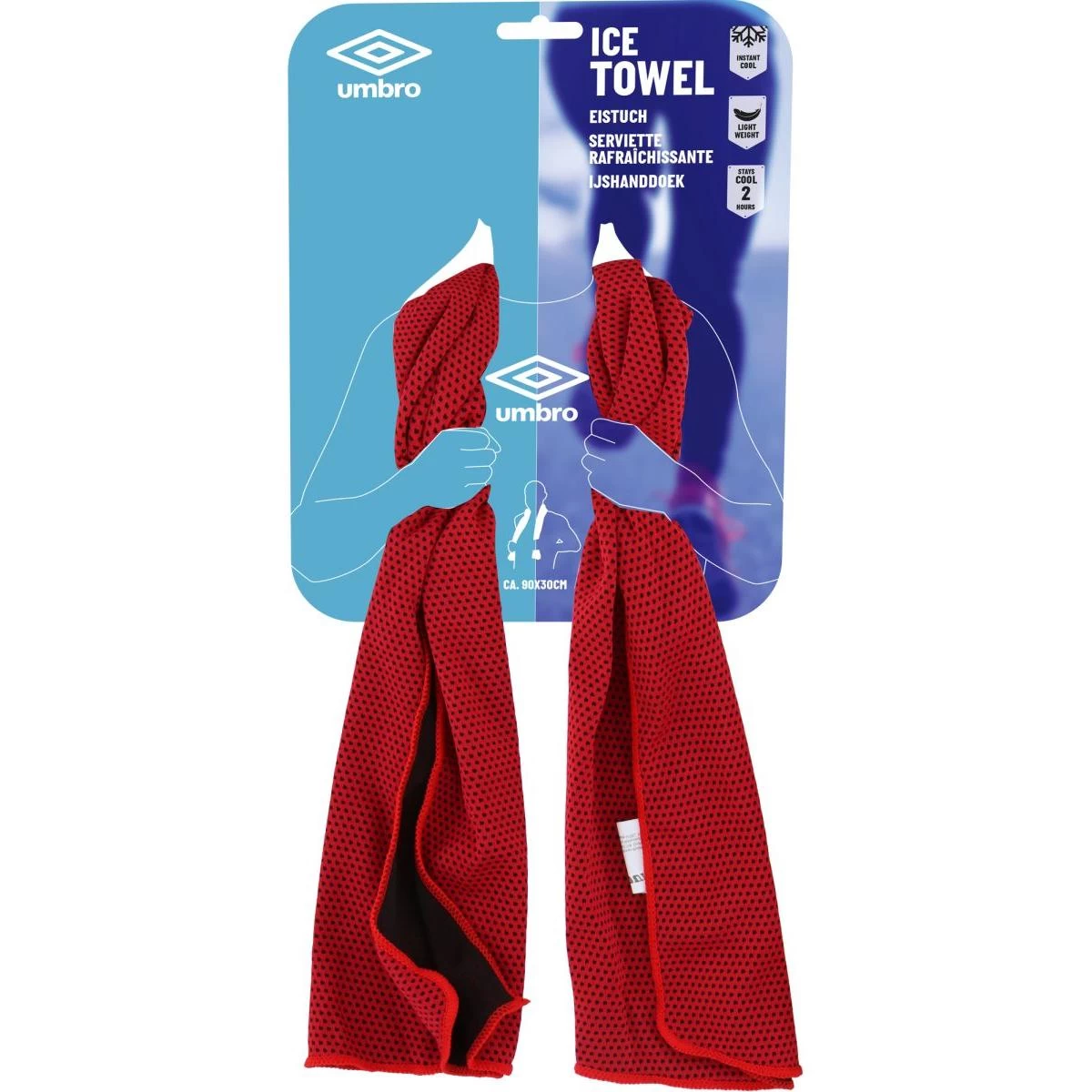 Vėsinantis Sportinis Rankšluostis 90x30cm Umbro Raudonas