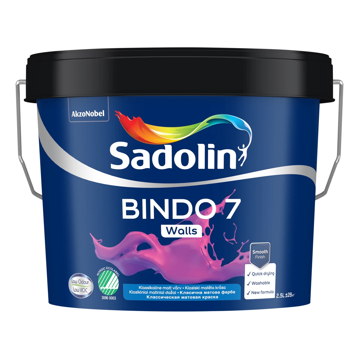 Vidaus dažai SADOLIN Bindo 7 A bazė, 4,5l balta sp. Vidaus dažai SADOLIN Bindo 7 A bazė, 4,5l balta sp.