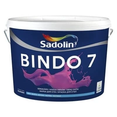 Vidaus dažai SADOLIN Bindo 7 C bazė, 10l bespalviai matiniai Vidaus dažai SADOLIN Bindo 7 C bazė, 10l bespalviai matiniai